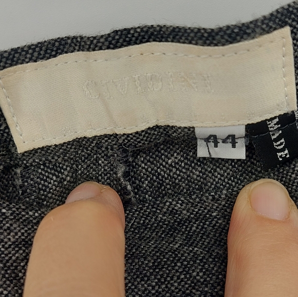 Cividini Wool black Straight Leg Trousers Made in Italy Size 44 Side Zip - Picture 3 of 7